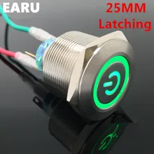 1 шт. 6pin 25 мм Металл Нержавеющая сталь фиксации doorebll колокол Рог LED кнопочный переключатель Авто Двигатели для автомобиля начать ПК мощность символ