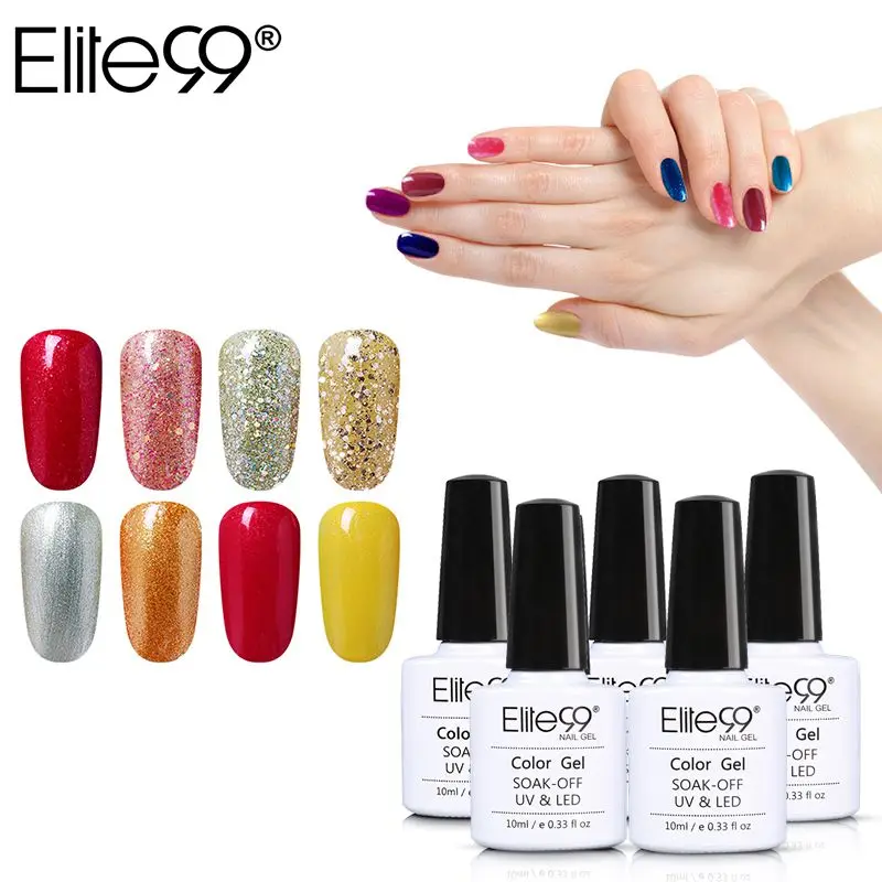 

Elite99 10ml One Step UV Gel Varnish 3 in 1 Nail Polish Alcoholic Removal One Step Gel LED Soak off Long Lasting Gel Lacquer