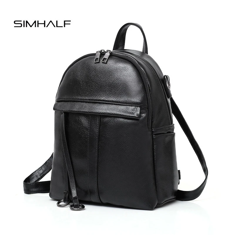 SIMHALF New Black Travel Backpack Korean Women Female Rucksack Leisure
