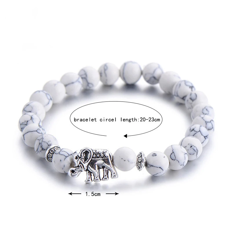Классический Будда из натурального камня браслет для женщин Шикарный Серебряный слон бусины браслеты модные мужские ювелирные изделия