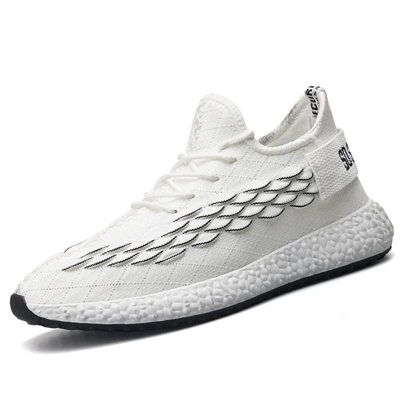 

Mans footwear Flying weaving Mesh Breathable Men shoes Lace-Up Platform sneakers Hard-Wearing Fashion shoes 2019 New