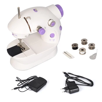 

Mini Hand / Foot Pedal sewing machines Motor Dual Speed Portable Mini Electric Sewing Overlock AC100-240V Double Threads 10