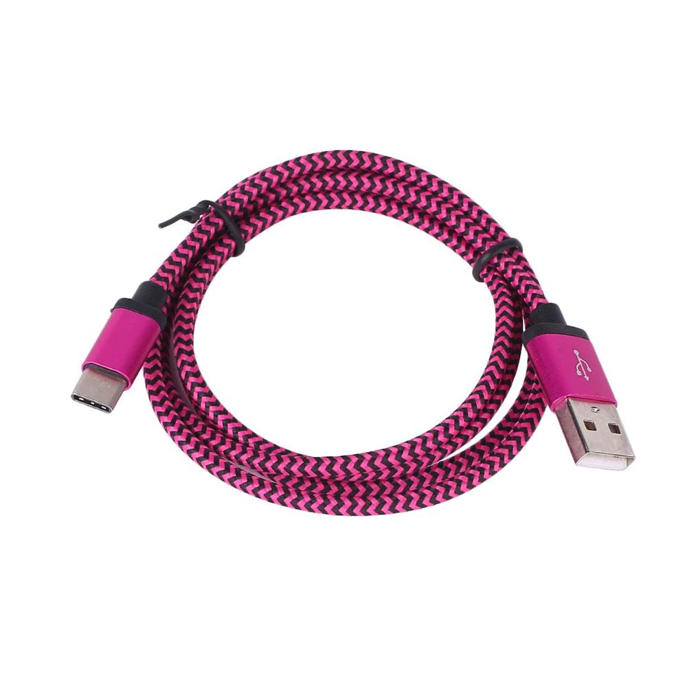 Amzdeal 1 متر نوع c 3.1 إلى النايلون مضفر USB-C سريع السريع شحن تهمة كابل بيانات عالية السرعة