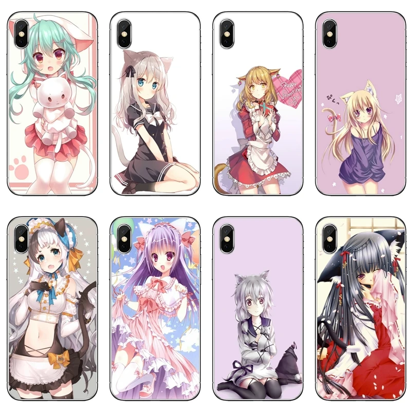 

soft phone case sexy Anime Neko Cat Girl Kawaii For Xiaomi Redmi Note 7 6 5 5A 4 pro S2 5 plus 6A 4A 4x Pocophone F1