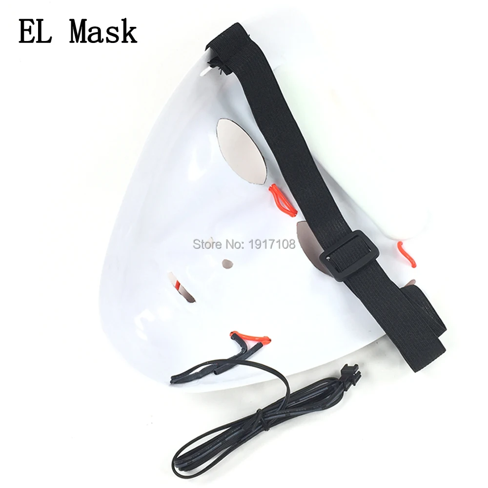 Оптовая продажа 10 видов цветов доступны EL Провода маска LED маска Хэллоуин Косплэй Маска Костюм Маски для век для фестиваля партийной шоу