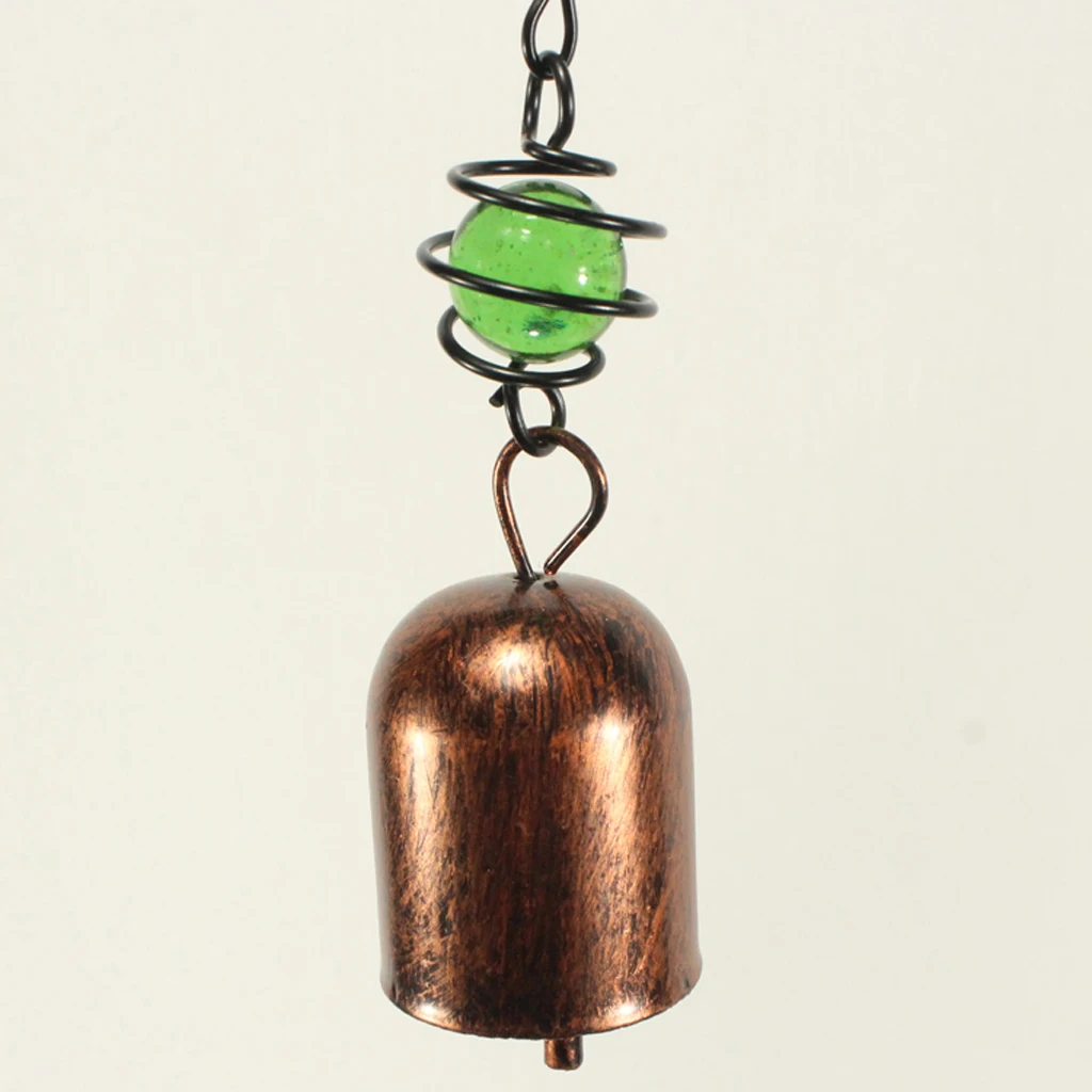 Outdoor 3D Metal Wind Spinner Hanging Spinner Spiral Tail Glass Ball Graden Home Decoratives