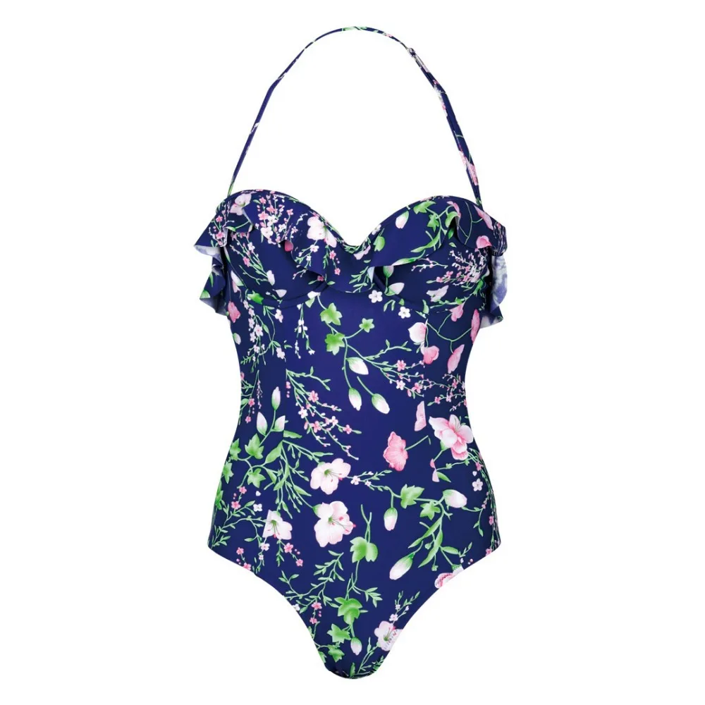 2016 New fashion sexy women wired foam cups one piece ruffle style