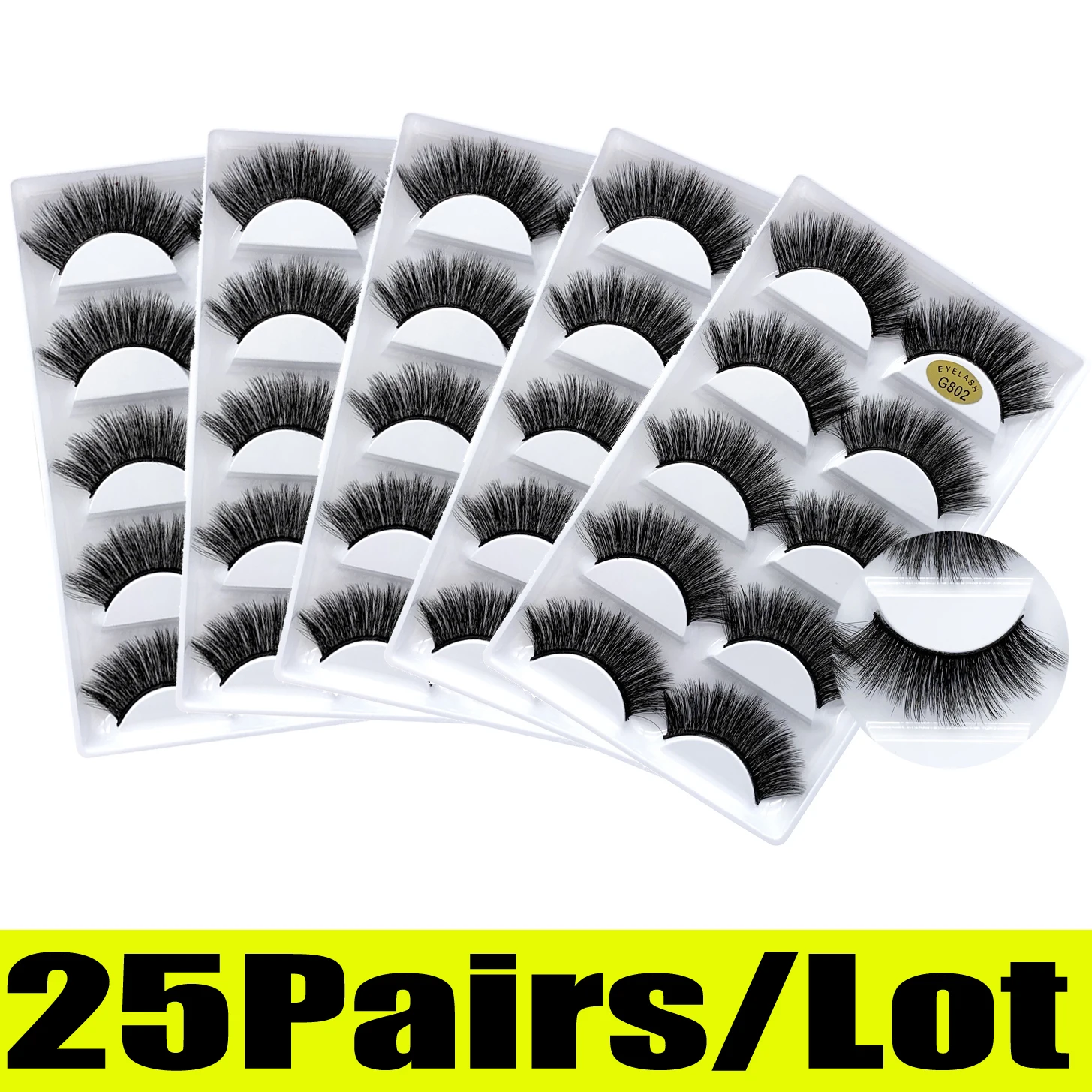 

25 pairs 3D Mink lashes wholesale Natural False Eyelashes Messy Makeup mink Eyelashes Extension Make Up Beauty Tools maquiagem