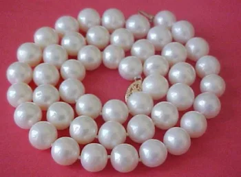 

Hot sale Free Shipping>>>>>9-10MM AA+ WHITE Freshwater PEARL NECKLACE 18''