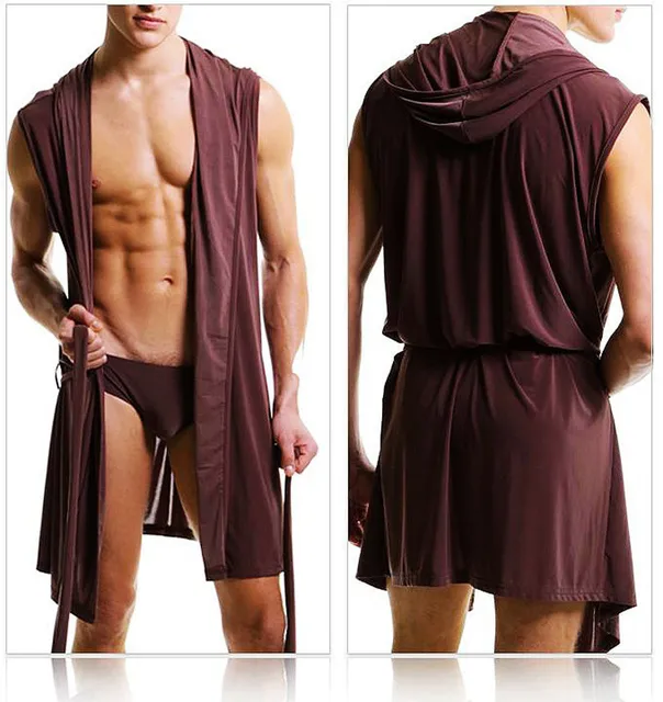 Men Robes Bathrobe Hooded Plus Size Menview Robe For Man Mens Sexy