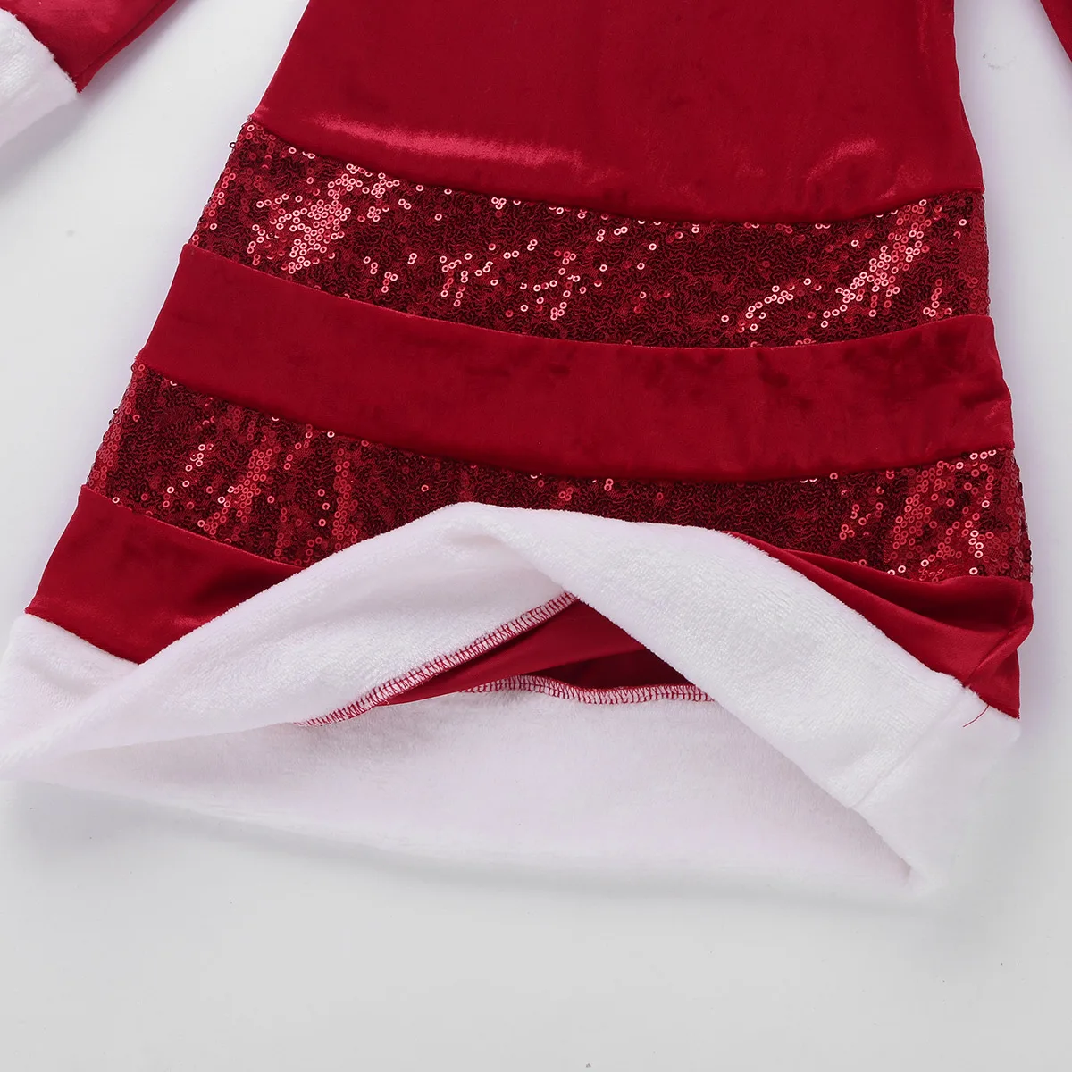 IEFiEL/красное рождественское платье с блестками и бантом для девочек Рождественский костюм Санта-Клауса из искусственного меха, платье для нового года, нарядные вечерние костюмы, платье