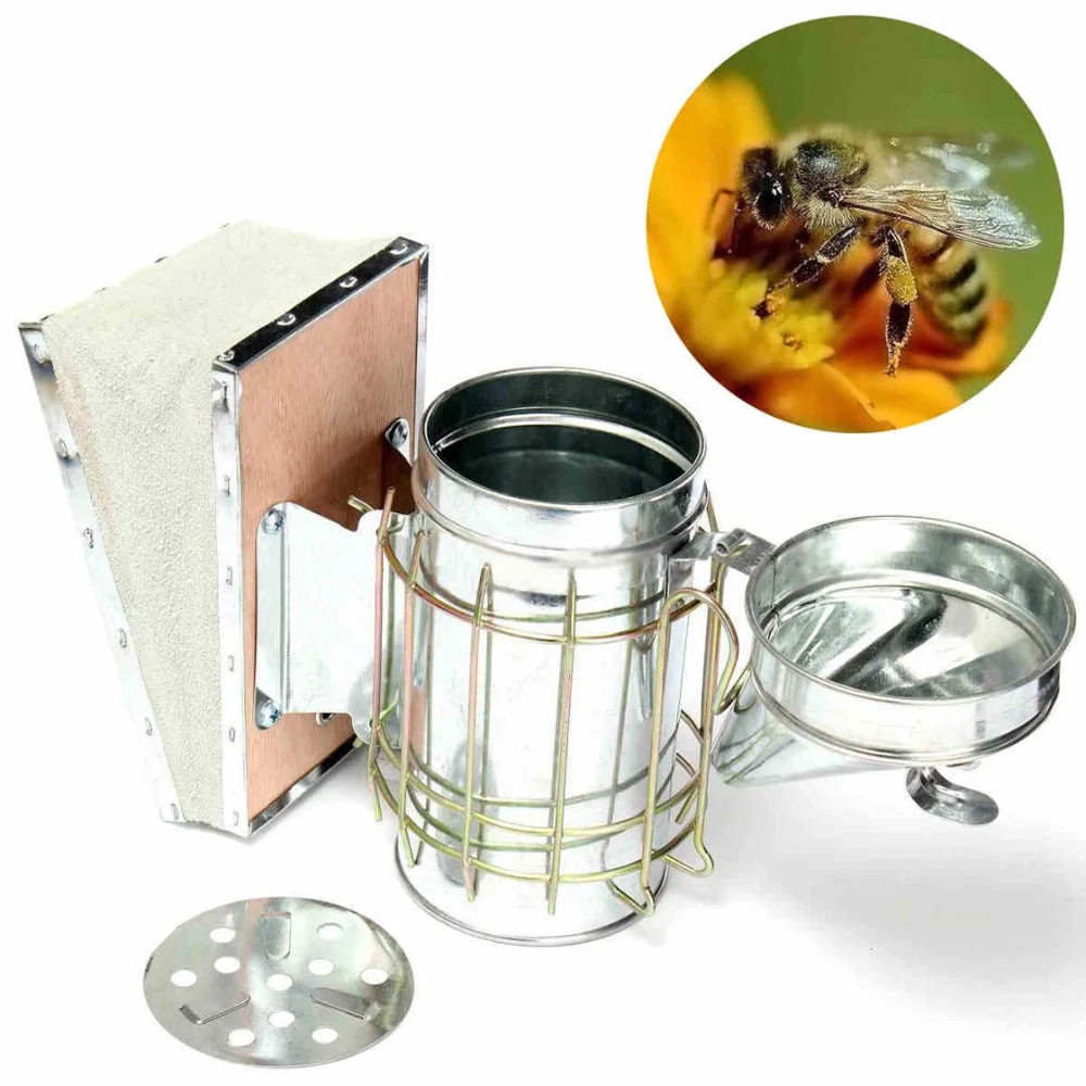 

Bee Hive Smoker Small Galvanized with Heat Shield Board Beekeeping Equipment
