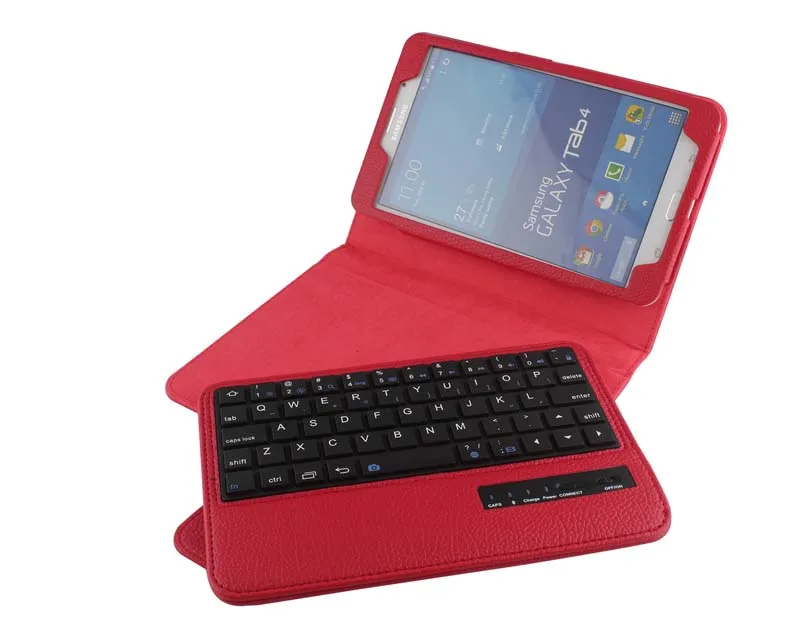 

Removable Wireless Bluetooth Russian/Hebrew/Spanish Keyboard Stand PU Leather Case For Samsung Galaxy Tab 4 7.0 T230 T231 T235