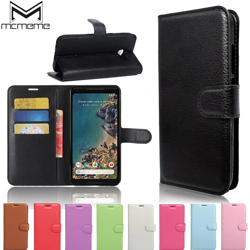 

MCMEMME For Google Pixel 2 XL Case Cover Luxury Flip PU Leather Phone Case For Google Pixel 2 / 2 XL With Stand and Card Slot