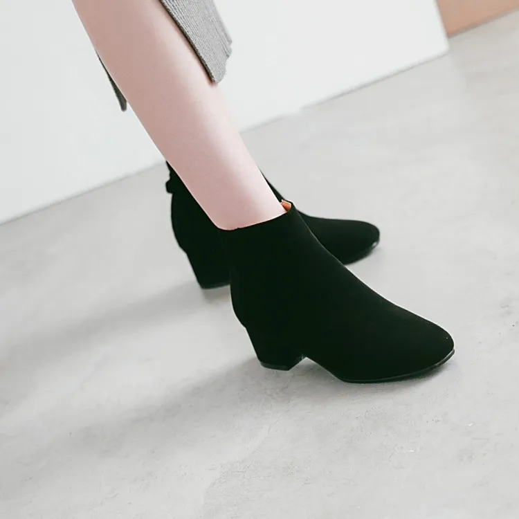 

Big Size 11 12 13 14 Back-to-date European and American fashion boots with square head of bare boots