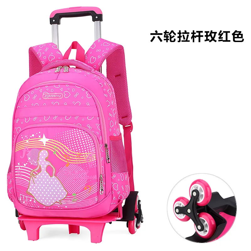 

Trolley Children School Bags Mochilas Kids Backpacks With Wheel Trolley Luggage Girls princess backpack Backbag kids Schoolbag