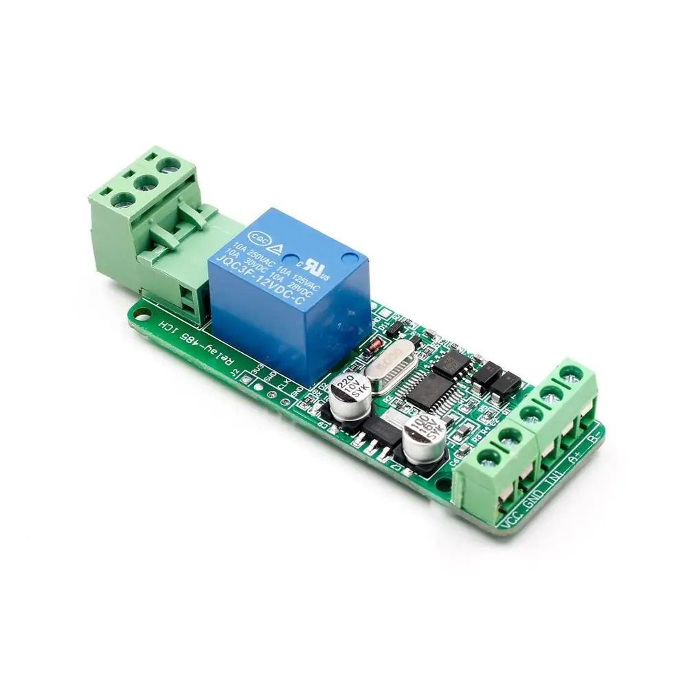 1 шт. Modbus-Rtu 1 канал 12 В релейный модуль переключатель вход/выход RS485/ttl связь