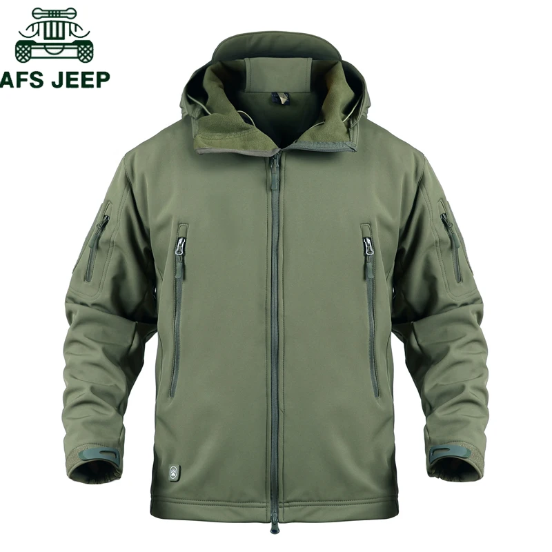 AFS JEEP Военная камуфляжная куртка пальто для мужчин размера плюс 5XL Водонепроницаемый Мягкий корпус тактические куртки для мужчин s ветровка охотничья одежда