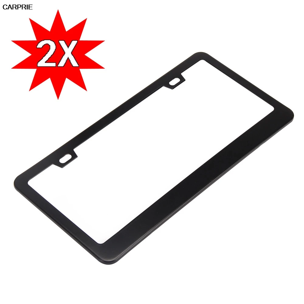 CARPRIE 2 Pieces Stainless Steel Metal License Plate Frames Tag Cover