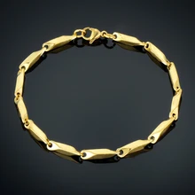 Мужской браслет из нержавеющей стали, золотого цвета, крутые браслеты из звеньев цепи для Мужчин, Ювелирные изделия SL584