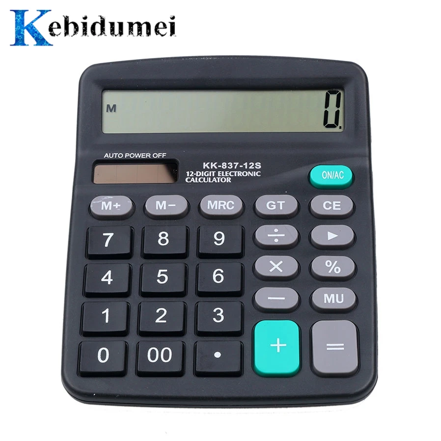 

kebidumei Solar Calculator Calculate Solar 2 in1 Powered 12 Digit Electronic Calculator With big Button for Office