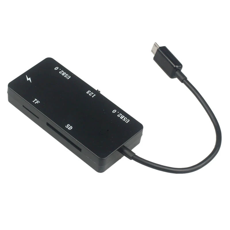 Malloom Micro Usb Otg Usb зарядка Hub+ кард-ридер адаптер для смартфонов и планшетов для Windows 98/Me/2000/Xp/7/8, Mac Os Android 1 шт