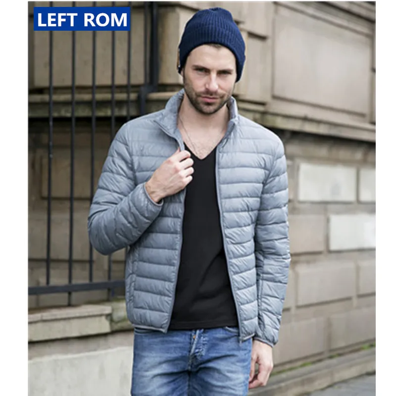  2019 Men's Boutique Duck Feather Fashion Stand Collar Thin and Light Leisure Down Jacket / Male Lar