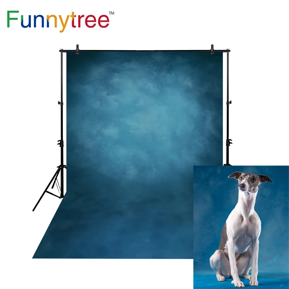 

Funnytree photography backdrops dark blue pure color thin vinyl cloth computer printing decoration background for MH-076 studio