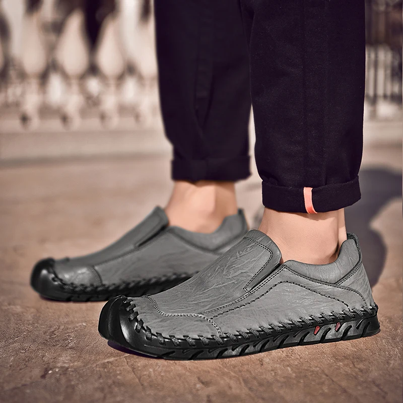 

Thestron Shoes Men Loafer Safety Shoes Footwear Luxury Brand 2018 Autumn Male Driving Loafers Moccasins Black Gray Work Walking