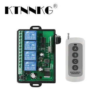 

433Mhz 12V4Gangs 10A wireless remote control switch for car tail box lifting platform home life small LED switch manual DIY