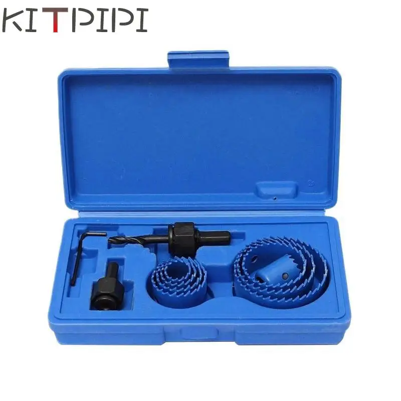 

Hole Saw Cutting Set Kit Drilling Tool Wood Metal Cutter 19-127mm high quality Mandrels Saws Core Drill Bits Woodworking ZJF8955