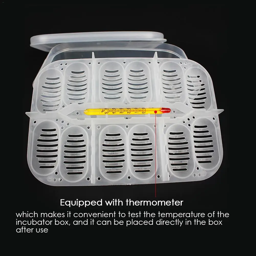 Высокое качество 12 отсеков Профессиональный рептилий ящик для инкубатора ящерица, рептилия коробка для разведения передовые инкубатор с термометром