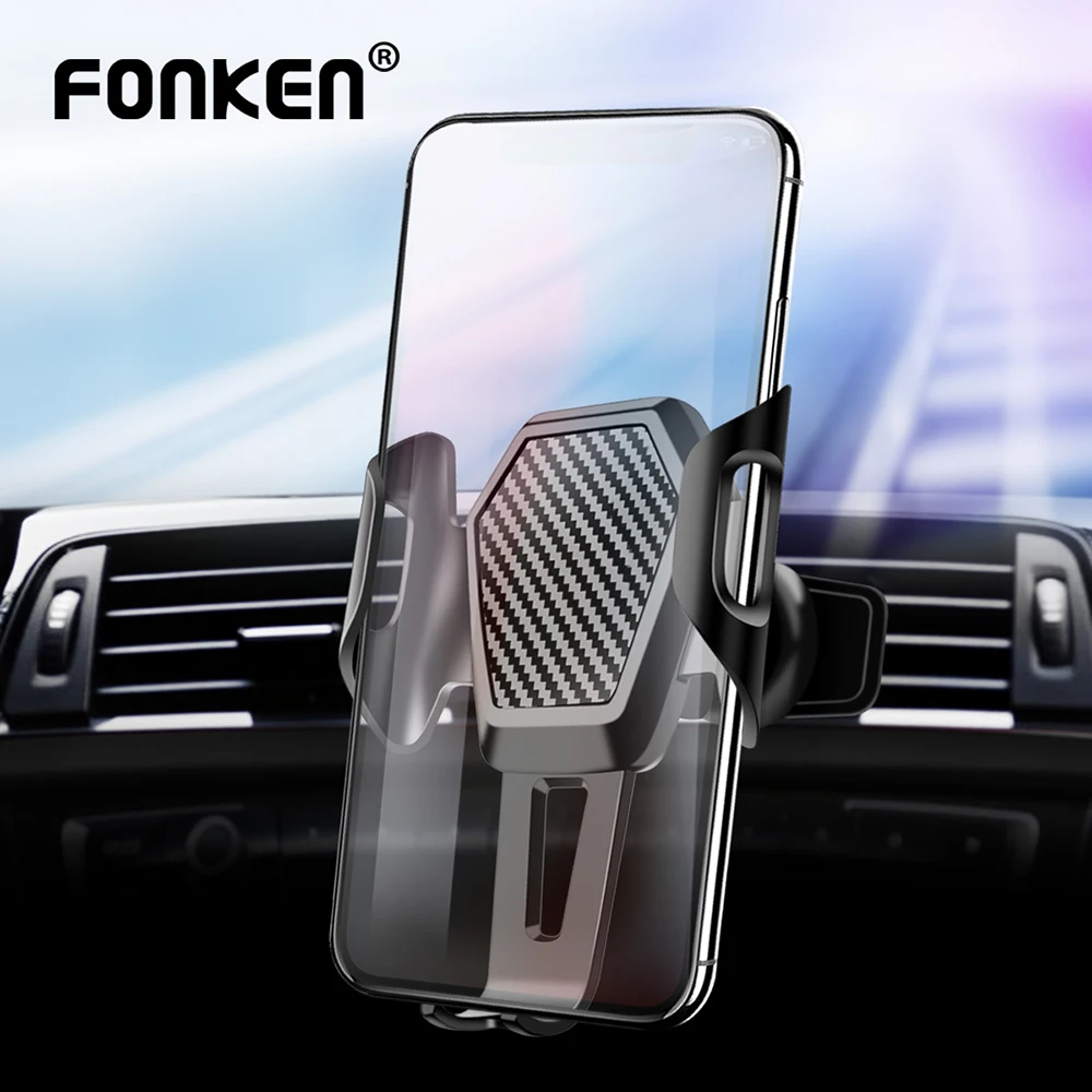 FONKEN Air vent Mount Car Holder Anti-shake Memory Phone Stands for in Car Big Mobile Phone Mount GPS Bracket Flexible Socket