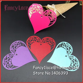 

60PCS Laser Cut Pearl Paper Card Hang Tag Gift Card Baby Shower Party Decoration Love Heart Wishing Card diy Book Mark for kids