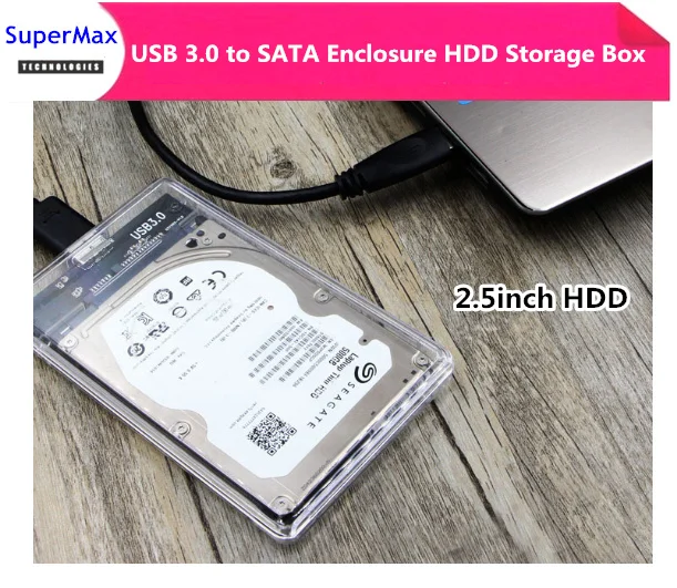 Высокоскоростной USB 3,0 на SATA Корпус коробки для хранения 2,5 дюйм(ов) жесткий диск HDD SSD SATA с кабелем