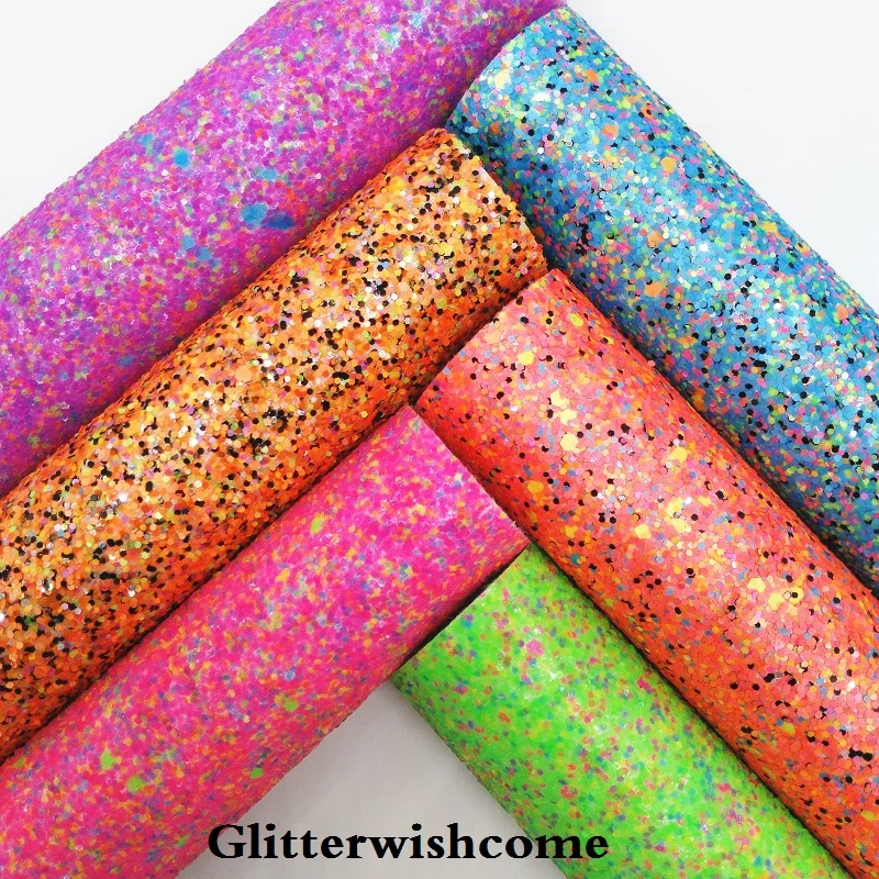 Винил Glitterwishcome размера A4 21 х29 см для бантов крупная блестящая кожаная ткань винил