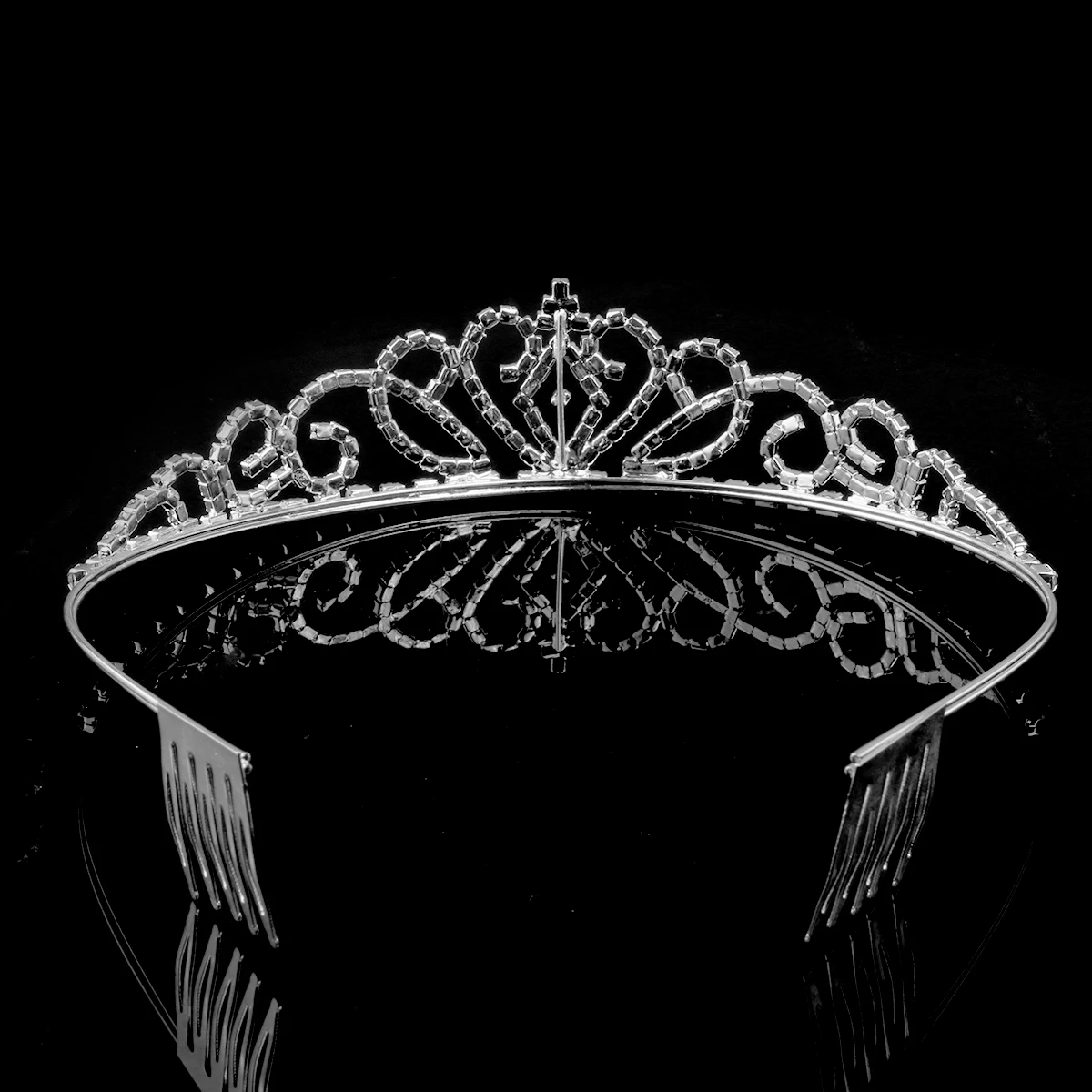 PIXNOR свадебный головной убор со стразами тиара/корона/лента для волос/петля для волос с маленькой расческой