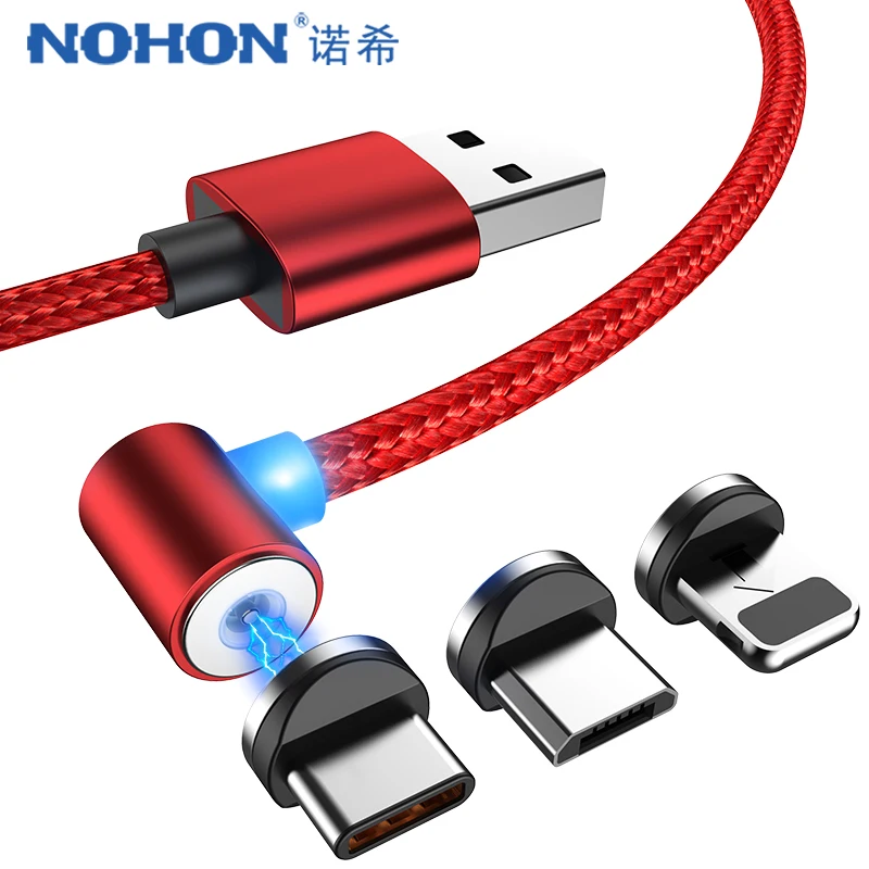 Фото Магнитный кабель для быстрой зарядки NOHON Тип C Micro USB iPhone X 7 8 - купить