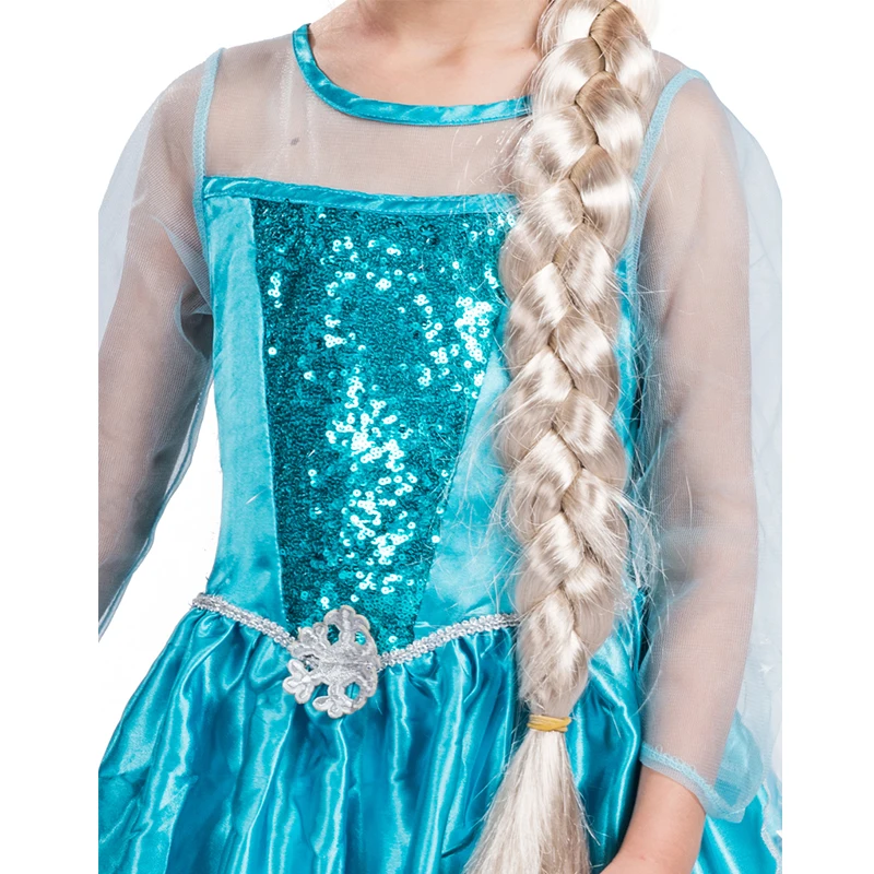 Костюм для девочек; платье принцессы Эльзы; маскарадный костюм снежной принцессы на Хеллоуин; Детские праздничные платья для девочек; накидка Анны для костюмированной вечеринки