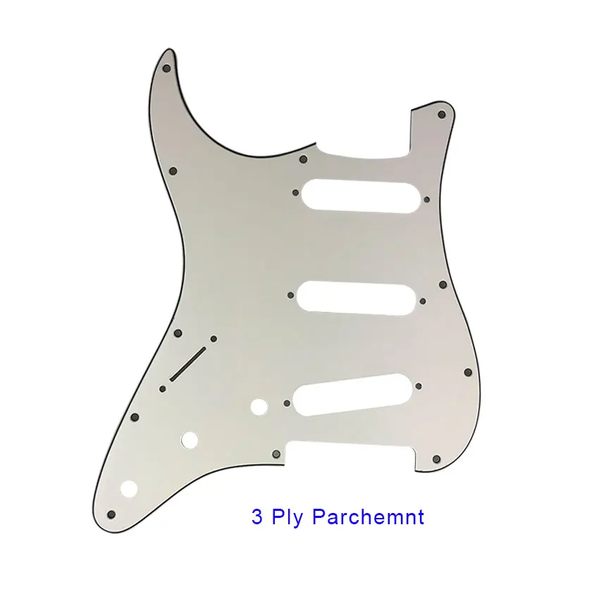 3 ply parchment Pleroo гитарные аксессуары для левшей накладки и 11 винтов для Fender Stratocaster Стандартный SSS St царапина пластина многоцветная - Цвет: 3 ply parchment