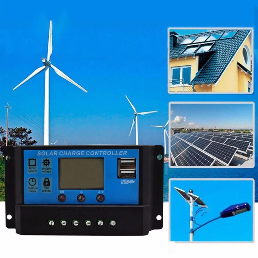

HOT 12V/24V Solar Panel Charger Controller Battery Regulator USB LCD Solar Charging System Controller With Timer Light Sensor