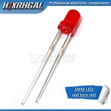 100 шт. красный светильник-излучающие диоды красный поворот 3 мм светодиод и hjxrhgal
