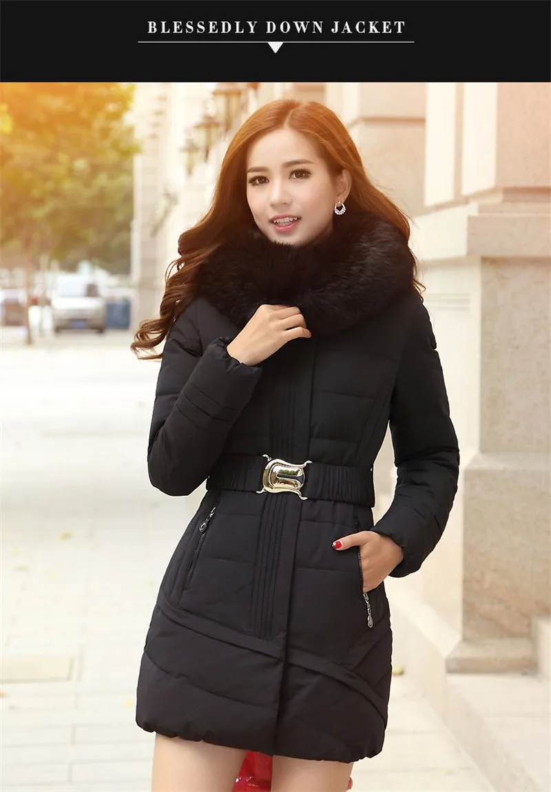 Зимняя куртка размера плюс 4XL, Женская Стеганая хлопковая куртка с меховым воротником, Женская парка, украинское Женское зимнее пальто, длинная куртка с капюшоном C2466