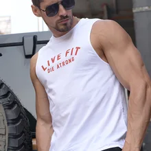 Летние Для мужчин спортивные жилеты хлопок Для мужчин s Running майка без рукавов с принтом Для мужчин рубашка Спортзал Бодибилдинг Спорт Для мужчин жилет