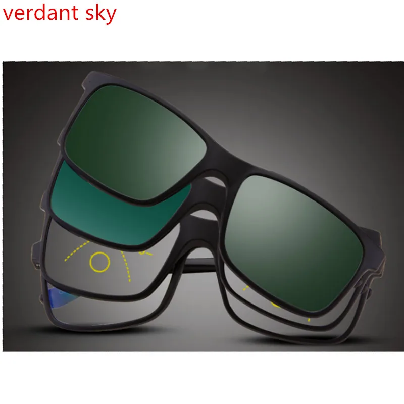Прогрессивные очки для чтения с мультифокусом для мужчин и женщин, анти-синий светильник, очки из сплава, анти-радиационные очки для дальнозоркости, солнцезащитные очки