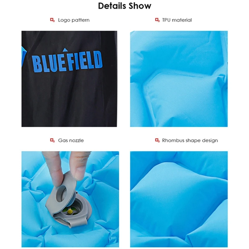 بلوفيلد 219 سنتيمتر x 64 سنتيمتر في الهواء الطلق التخييم وسادة سرير هوائي حصيرة نفخ واحد المومياء وسادة النوم التخييم حصيرة بلوفيلد 219 سنتيمتر x 64 سنتيمتر في الهواء الطلق التخييم وسادة سرير هوائي حصيرة نفخ واحد المومياء وسادة النوم التخييم حصيرة