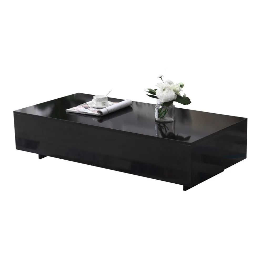 

New Wooden Coffee Table Home Furniture Modern Rectangular Elegant Office Coffee Table With Shelf Dining Table For Living Room