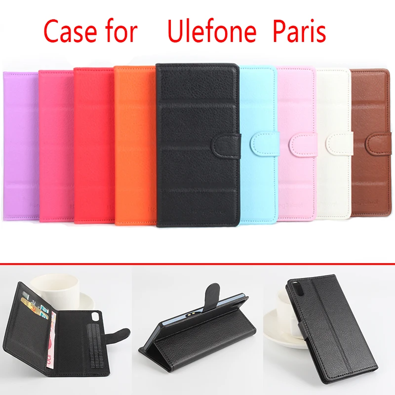 

For Ulefone Paris Litchi Grain Leather Case Cover for Ulefone Paris Luxury Phone Cases with Wallet Stand Card