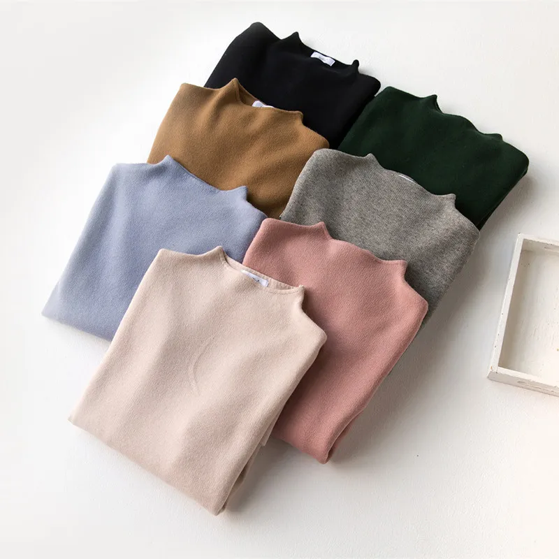 Thicken warm vertical stripe sweater woman 2017 winter turtleneck pullovers female colorful sweater hot sale good quality tops Sweaters