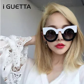 

iGUETTA Fashion Female Sunglasses Women Cat Eye Womens Sunglasses Brand Designer Personality Vintage Large Frame Shape IYJB161